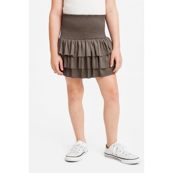 Designers Remix Ruffle Mini Skirt Girls Size 12 Brown Coquette Y2K Parisian Fall - Picture 2 of 6